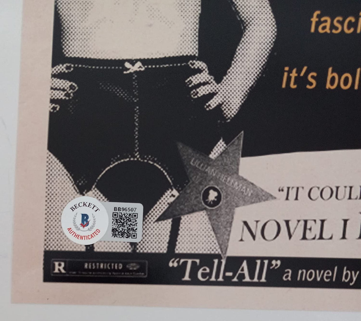 Chuck Palahniuk signed 12x18 Tell All movie poster photo Beckett COA exact proof STAR