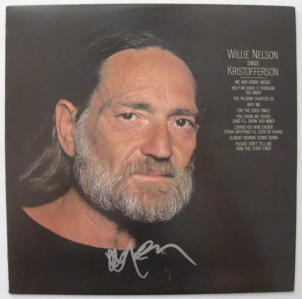 Willie Nelson signed sings Kristofferson album vinyl record proof Beckett COA STAR.