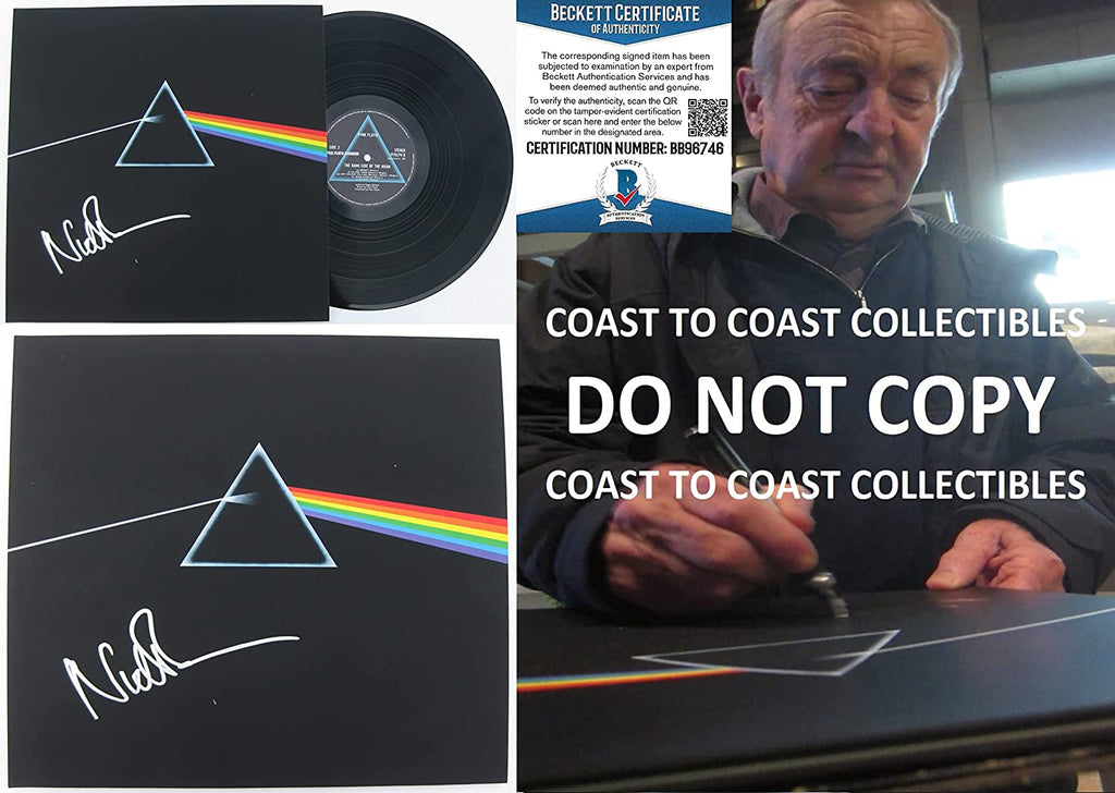 Nick Mason signed autographed Pink Floyd Dark Side of the Moon album proof Beckett COA STAR
