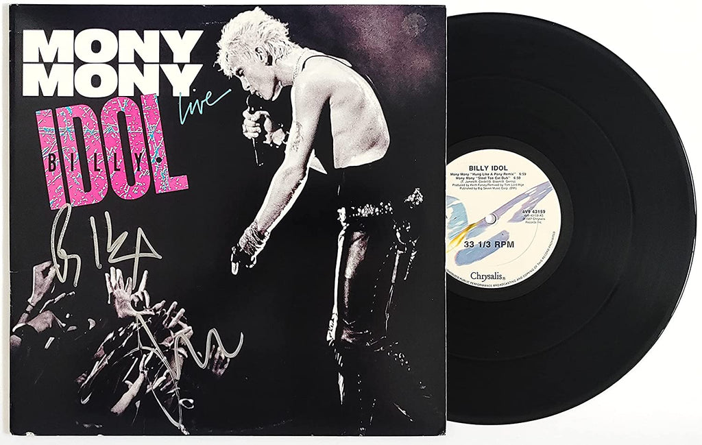 Billy Idol Steve Stevens signed autographed Mony Mony album vinyl exact proof Beckett COA STAR