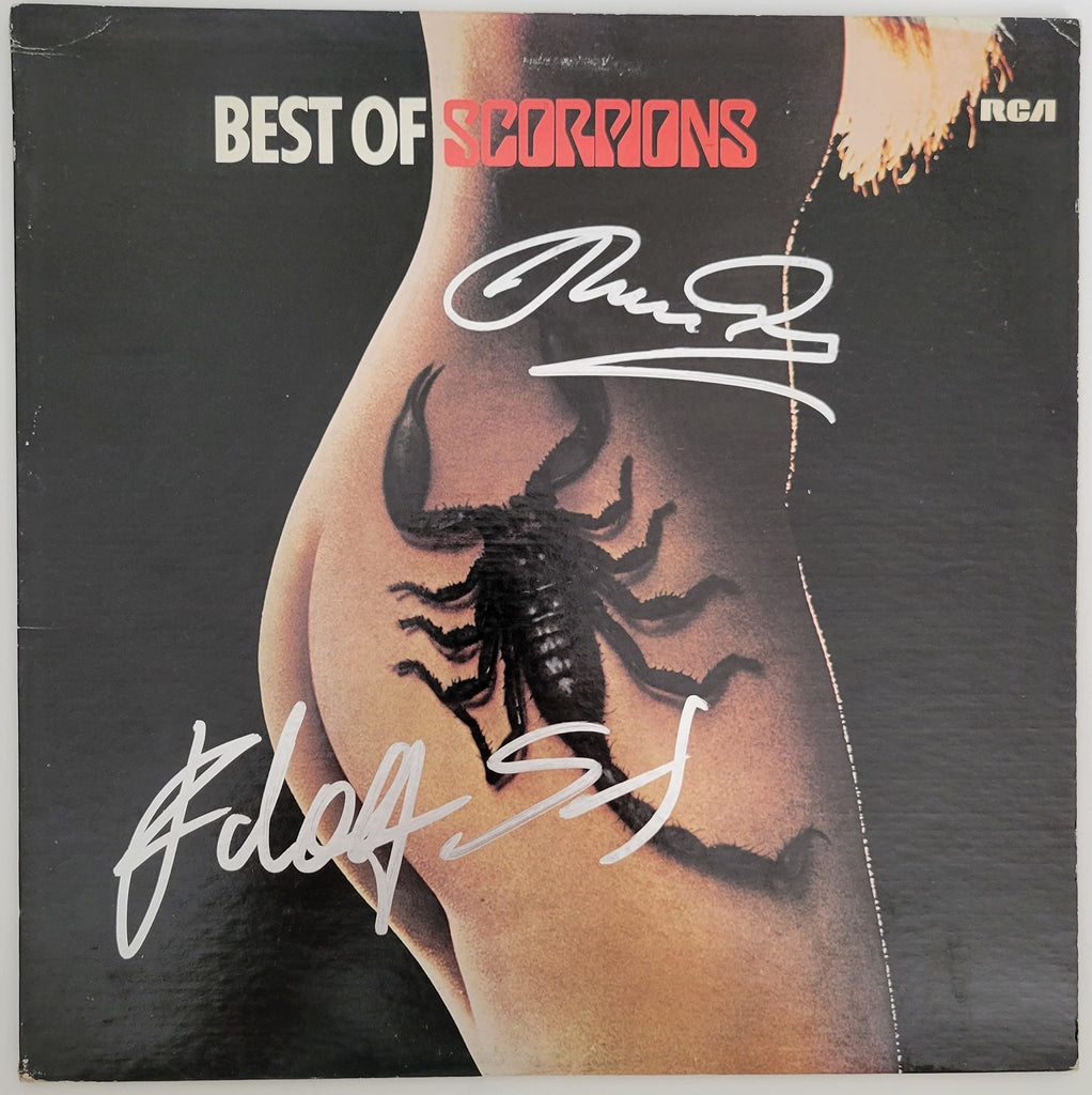 Klaus Meine Rudolf Schenker signed Best of Scorpions album COA proof star autographed