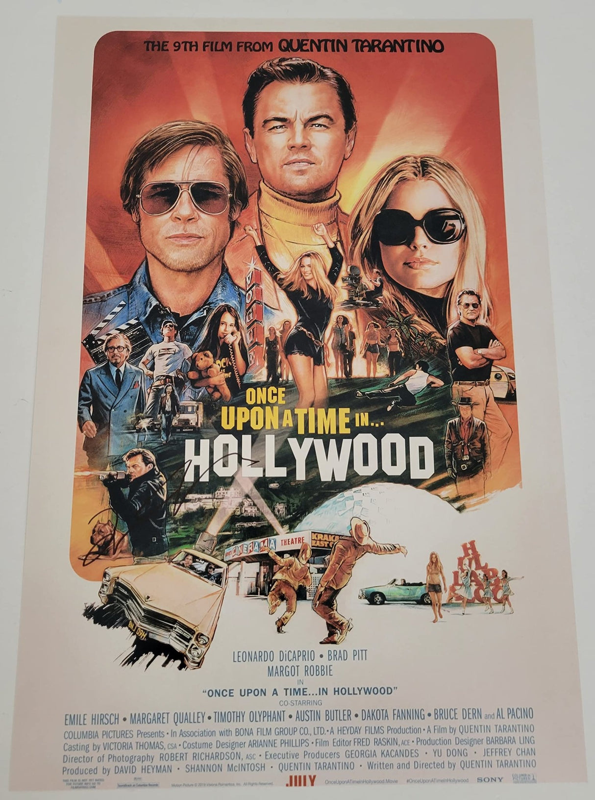 Quentin Tarantino signed Once upon a Time in Hollywood 12x18 photo COA Proof STAR