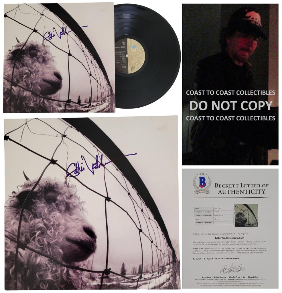Eddie Vedder Signed Pearl Jam Vs. Album COA Proof Autographed Vinyl Record Beckett