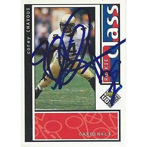 1998 Corey Chavous, Arizona Cardinals, Signed, Autographed, Upper Deck Football Card, Card # 205,