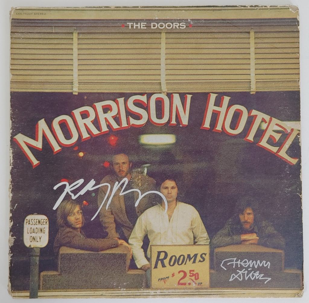 Robby Krieger Henry Diltz signed The Doors Morrison Hotel album proof Beckett COA STAR