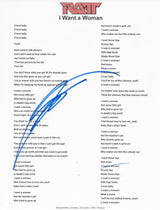 Stephen Pearcy Signed Ratt I Want a Woman Lyrics Sheet Proof COA Autographed